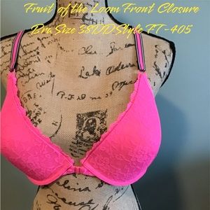 Fruit of the Loom Front Closure Bra Size 38DD Style FT-405 Preowned